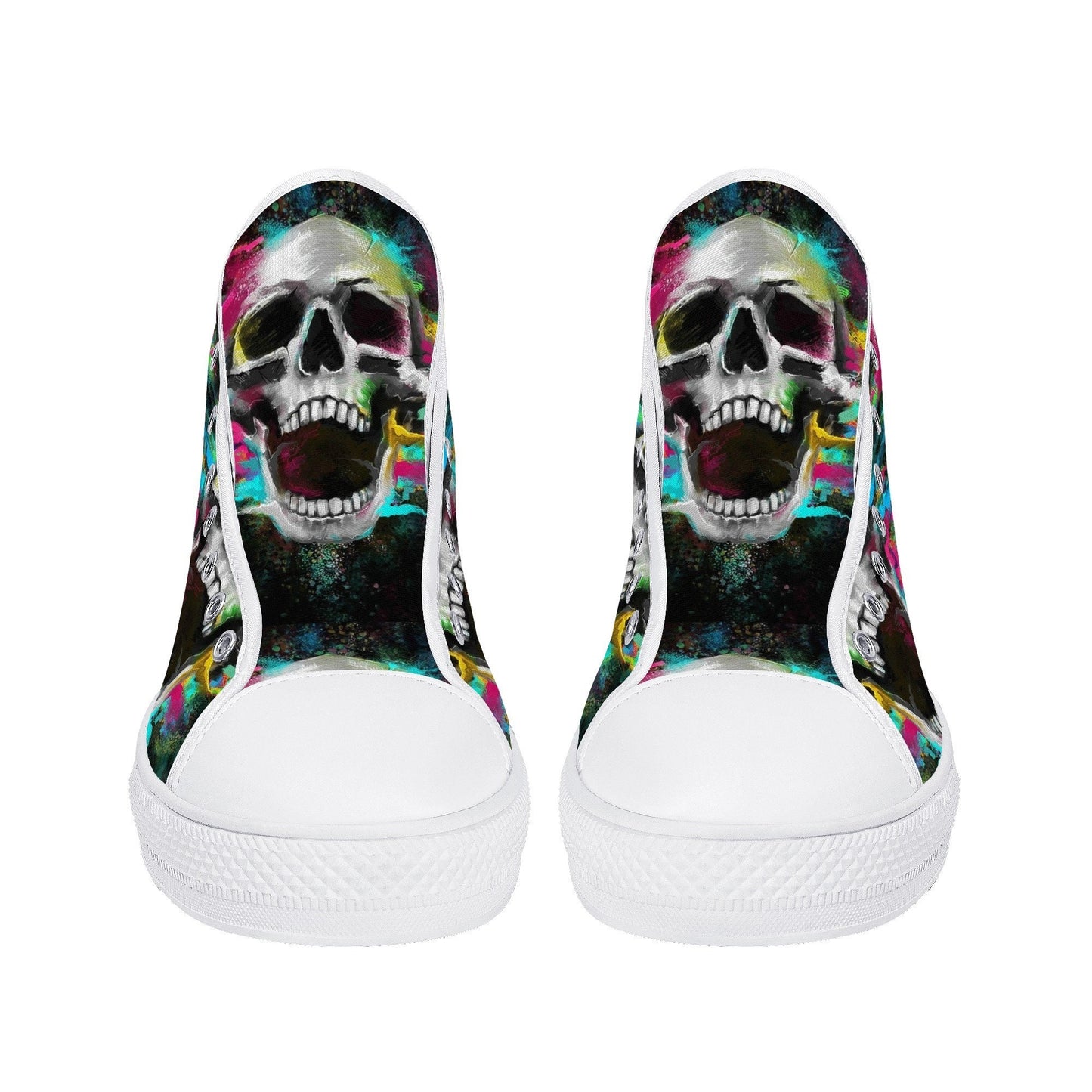 Gothic skull hight top sneakers, horror men sneakers, punisher skull high-top shoes, evil men shoes, flaming skull hight top sneakers shoes