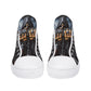 Grim reaper game over skull canvas shoes, reaper skull high top shoes biker skull shoes gift horror causual shoes biker skull high-top shoes
