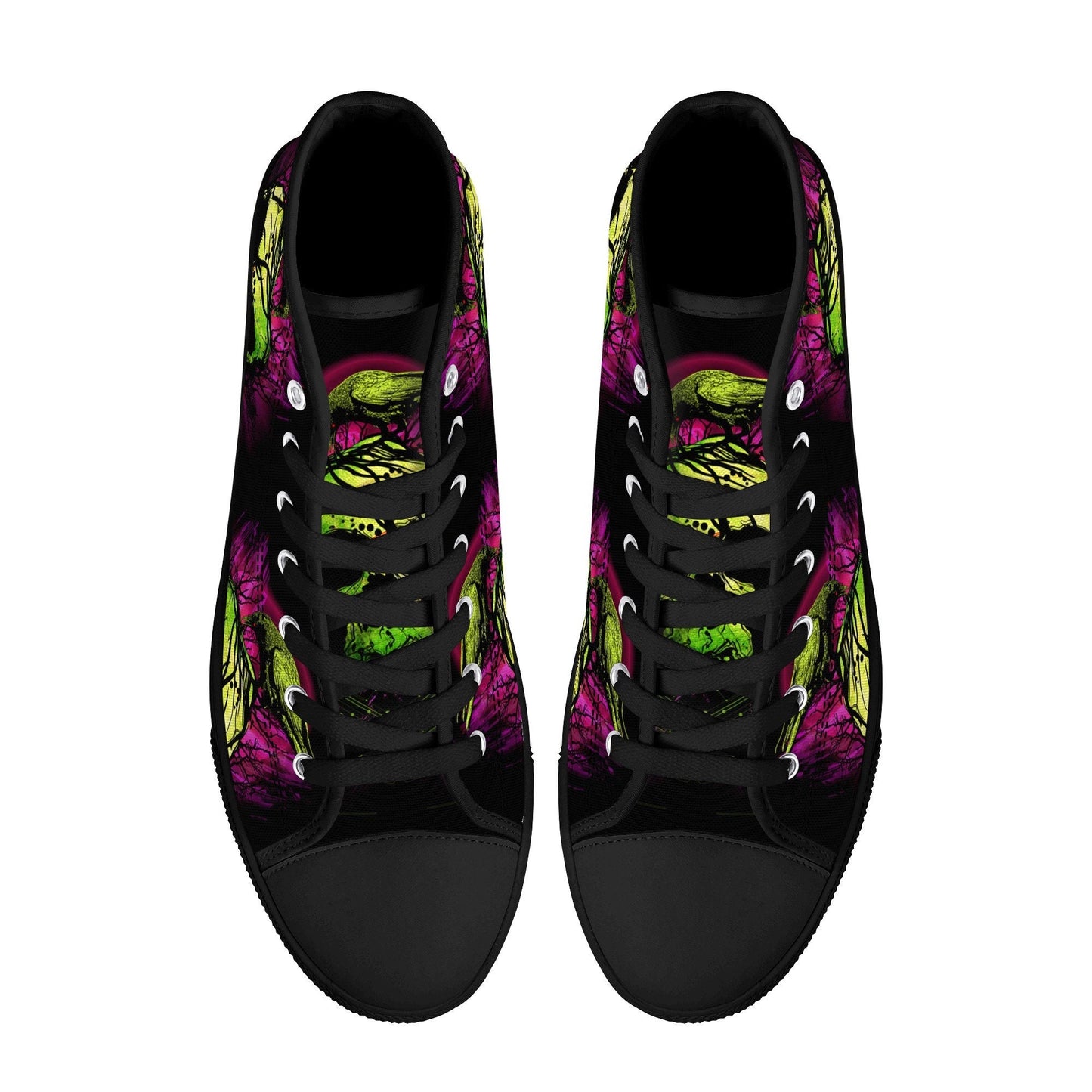 Goth high top shoes, flaming skull shoes for her, grim reaper causual shoes, skeleton shoes for her, gothic skull men sneakers, rose skull