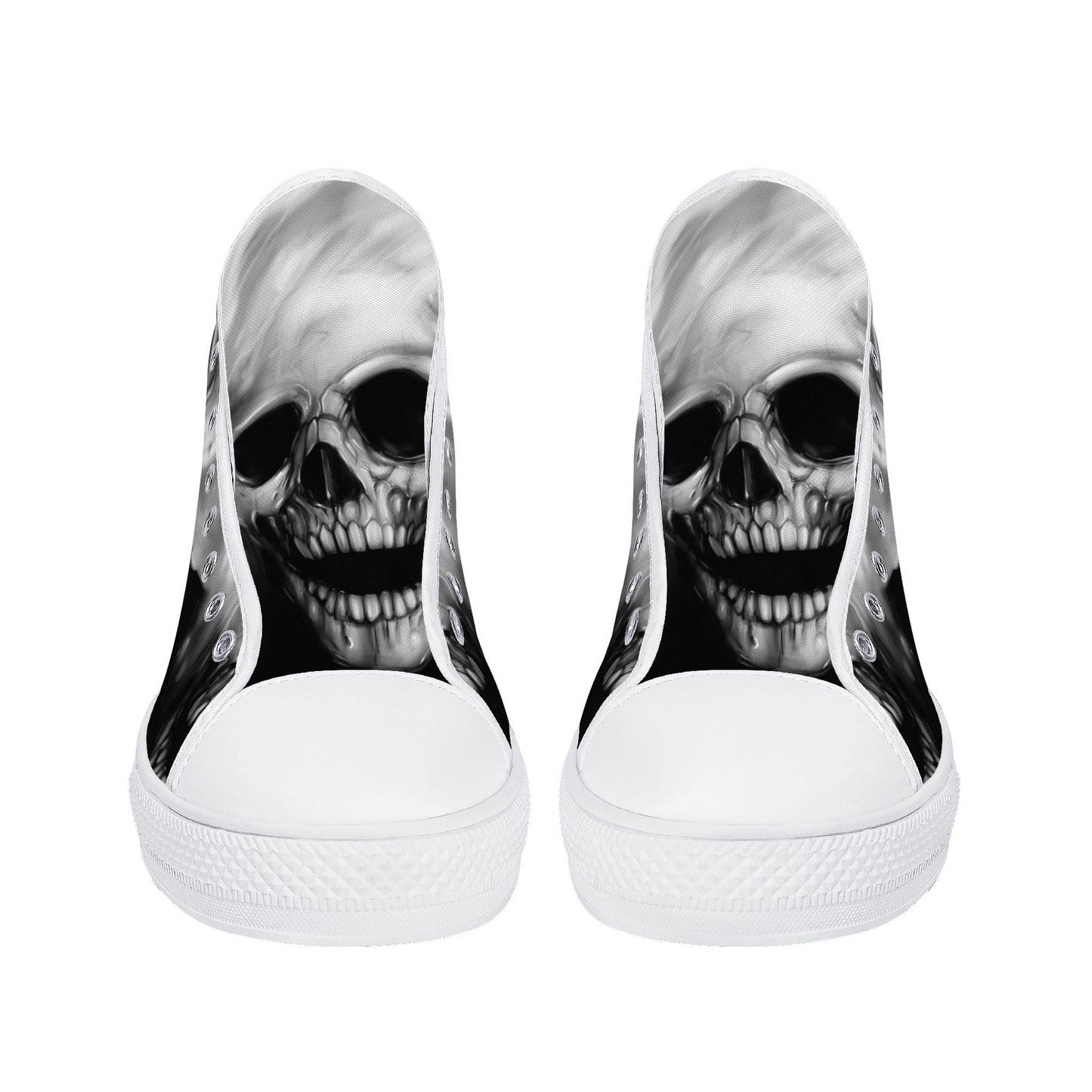 Skull women shoes, biker skull shoes for him, goth men shoes, evil sneakers, punisher skull canvas sneakers, horror canvas sneakers shoes