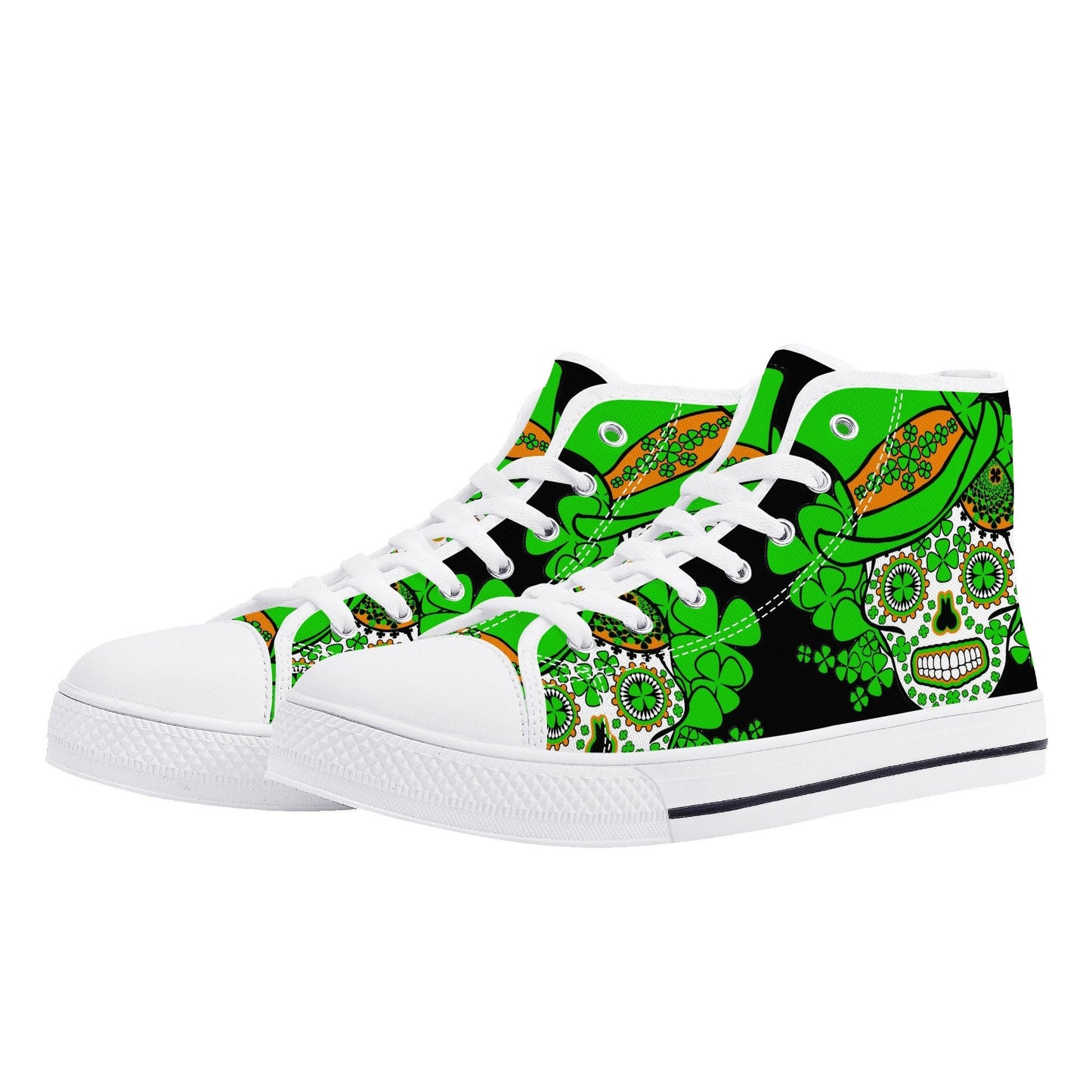 St patrick's day sugar skull sneakers, Candy skull sneakers gift, sugar skull men sneakers, dia de los muertos skull men shoes, mexico shoes