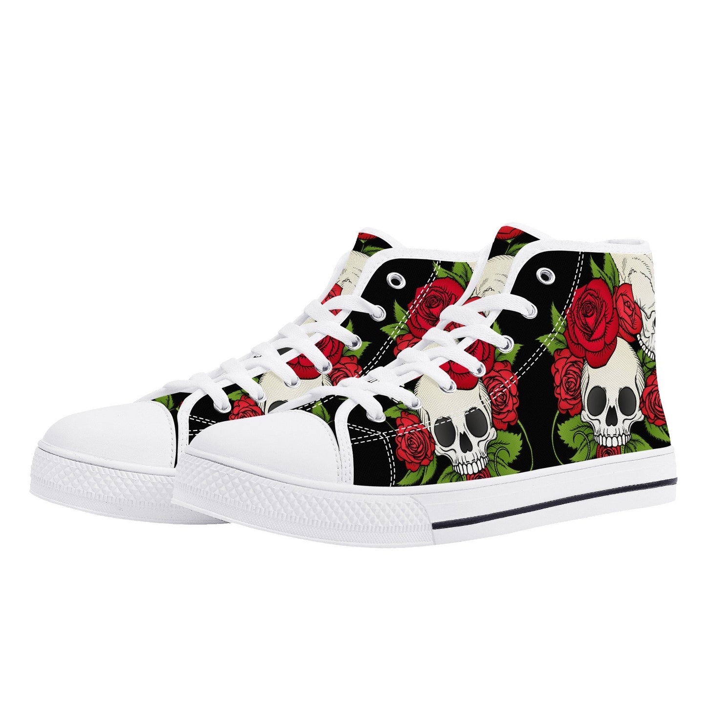 Floral skull shoes for him, punisher skull women sneakers skull causual sneakers biker skull shoes skeleton sneakers gift, death skull shoes