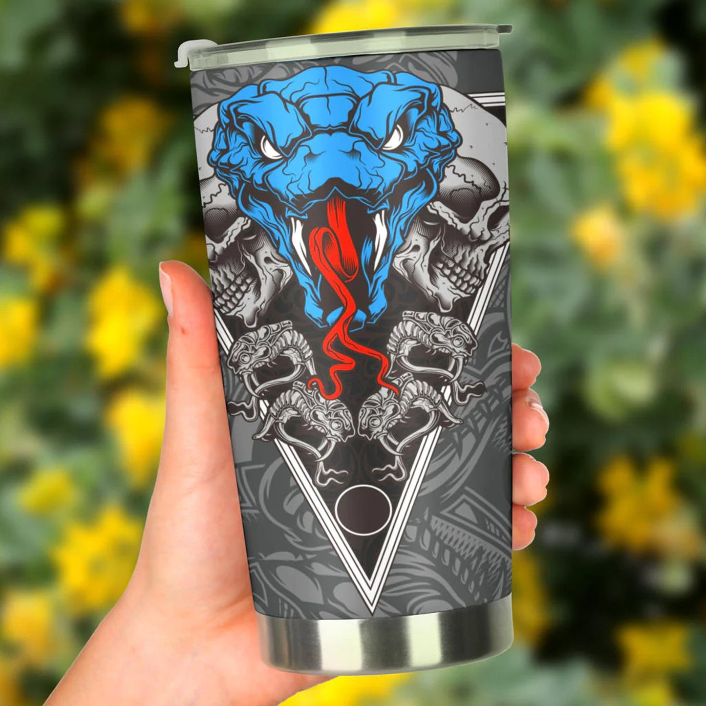 Death skull tumblr, flower skull travel mug, motorcycle skull beer mug, goth mug, grim reaper travel mug, floral skull cup, christmas skull