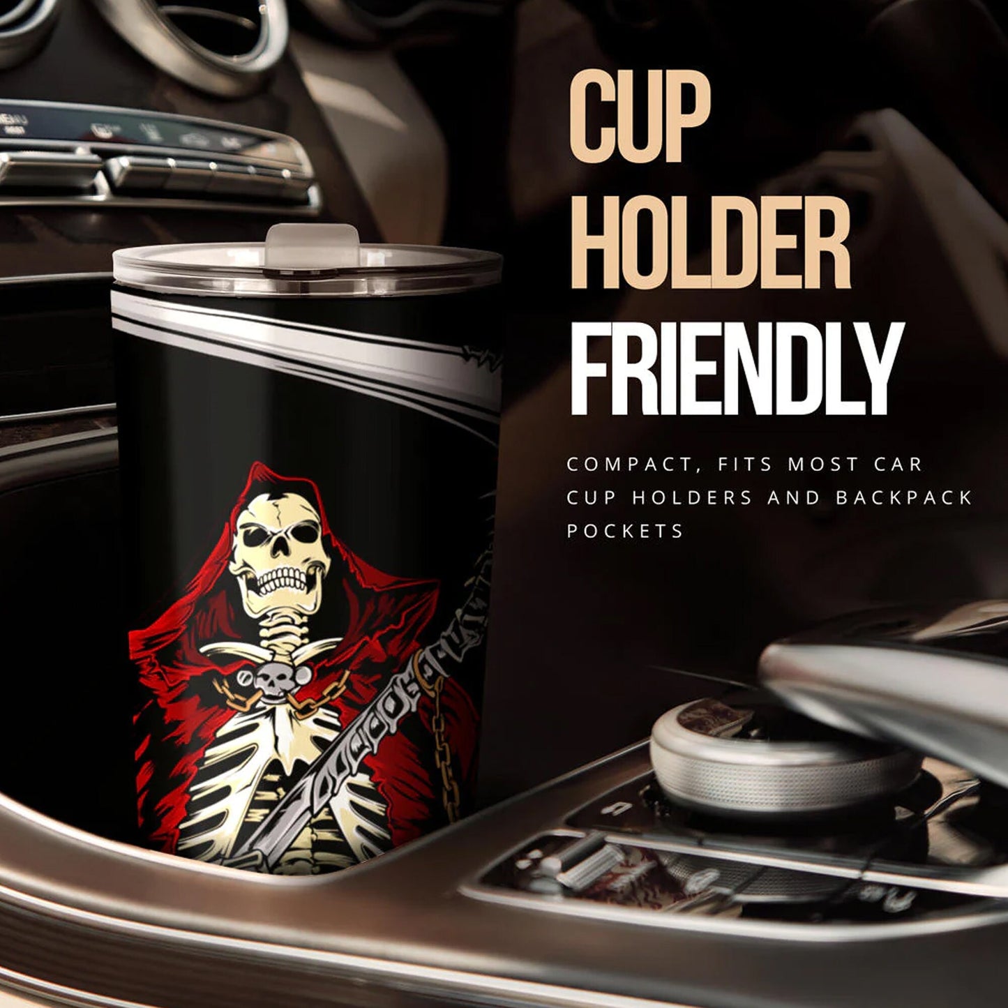 Halloween beer mug, evil jumbo Mug, skull in fire tumbler cup mug, gothic skull tumblr, floral skull travel mug, skeleton tumbler cup mug