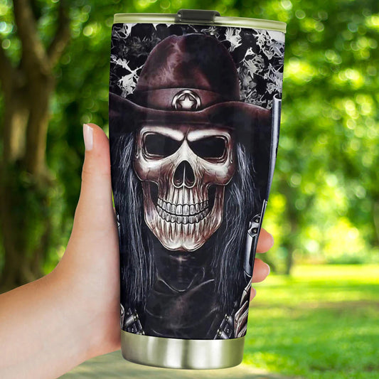 Reaper skull travel mug, skull beer mug, motorcycle skull tumbler cup mug, goth jumbo Mug, grim reaper freezer Mug, skull in fire tumblr mug