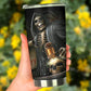 Halloween mug, punisher skull tumblr, horror mug, skeleton beer mug, grim reaper coffee mug, skull tumbler cup mug, floral skull mug tumbler