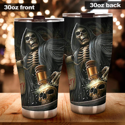 Halloween mug, punisher skull tumblr, horror mug, skeleton beer mug, grim reaper coffee mug, skull tumbler cup mug, floral skull mug tumbler