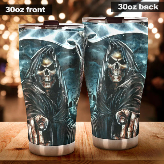 Motorcycle skull mug, halloween freezer Mug, death skull tumbler cup mug, motorcycle skull tumblr, grim reaper cup, biker skull travel mug