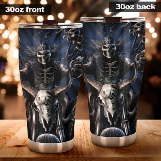 Punisher skull travel mug, skull in fire cup, gothic skull cup, christmas skull travel mug, punisher skull jumbo Mug biker skull tumbler cup