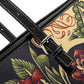 Floral sugar skull cosmetic wallet, floral skull handbag, mexican skull messenger bag, calaveras skull shoulder bag sugar skull girl handbag
