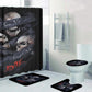 Evil bath rug, halloween rug for bathroom flaming skull bathroom toilet set punisher skull shower curtain grim reaper shower curtain bathrug