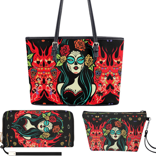 Mexico crossbody bag, sugar skull girl wallet, calaveras skull bag with shoulder strap, candy skull wallet, sugar skull girl handbag purse