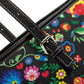 Floral sugar skull purse, floral skull bag with shoulder strap, day of the dead purse mexico cosmetic wallet floral sugar skull cosmetic bag