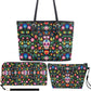 Floral sugar skull purse, floral skull bag with shoulder strap, day of the dead purse mexico cosmetic wallet floral sugar skull cosmetic bag