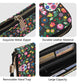 Floral sugar skull purse, floral skull bag with shoulder strap, day of the dead purse mexico cosmetic wallet floral sugar skull cosmetic bag