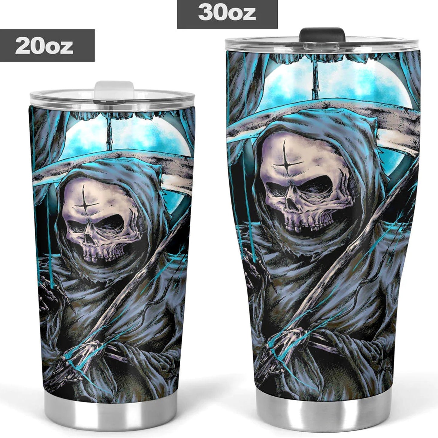 Motorcycle skull cup, horror beer mug, horror mug, grim reaper tumbler cup mug, biker skull travel mug, skull beer mug, flower skull tumblr