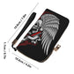 Horror shoulder bag, grim reaper wallet skull in fire tote bag flower skull cosmetic bag punisher skull handbag motorcycle skull long wallet