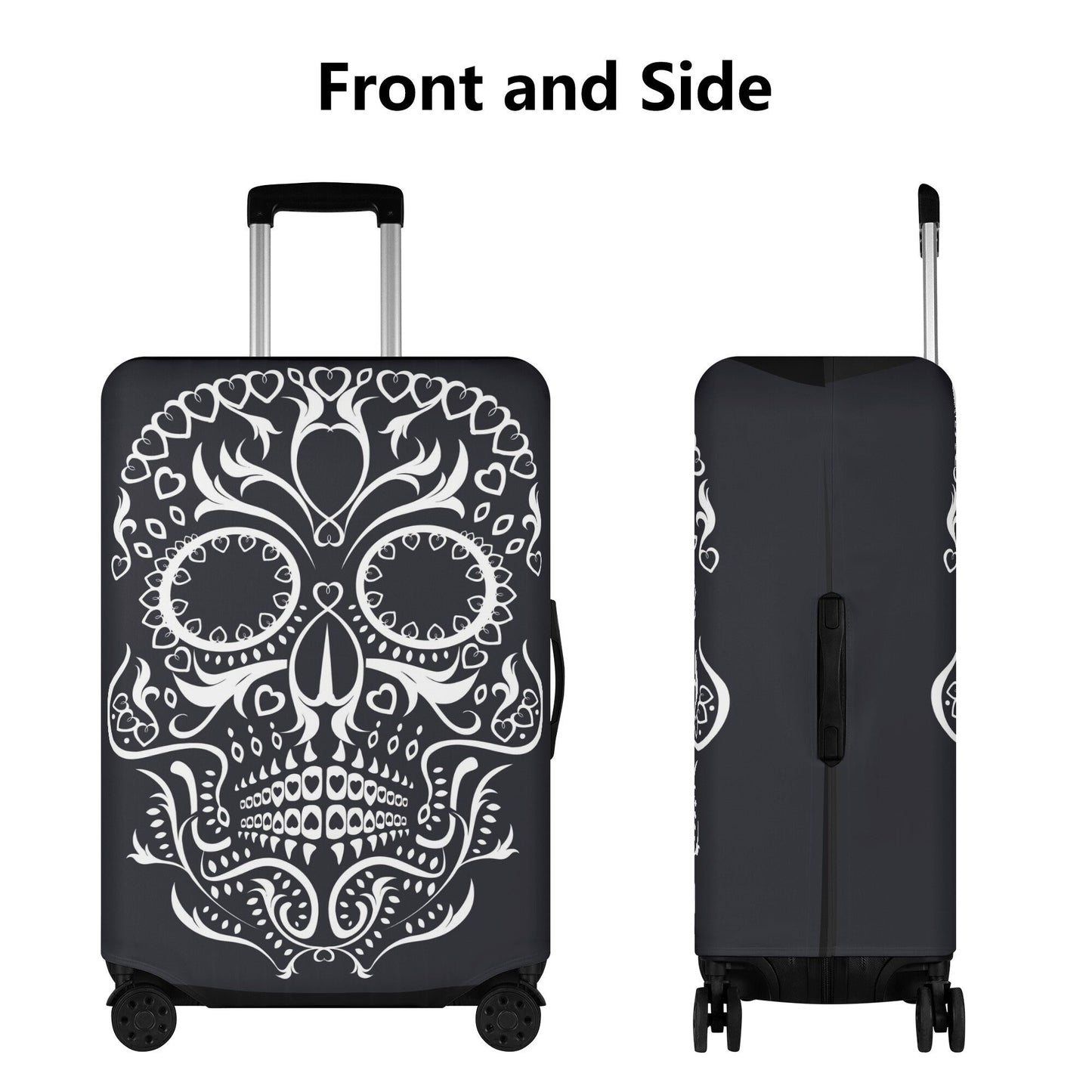 Cinco de mayo skull luggage protector, floral skull luggage protector, dia de los muertos skull suitcase cover, floral sugar skull suitcase