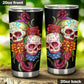Dia de los muertos skull cup, floral sugar skull mug, dia de los muertos skull travel mug, sugar skull travel mug, candy skull travel mug