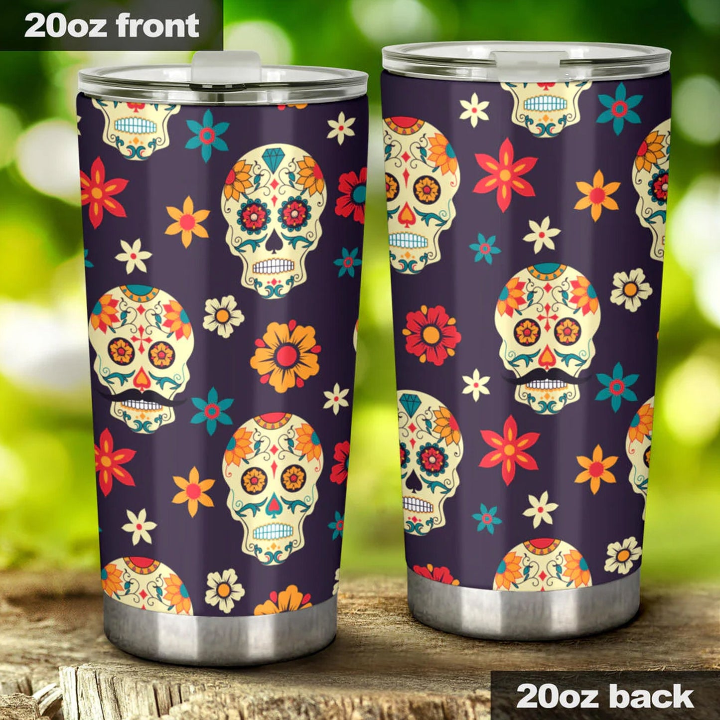 Mexico travel mug, day of the dead tumblr, floral sugar skull beer mug, day of the dead jumbo Mug, floral skull freezer Mug, candy skull cup