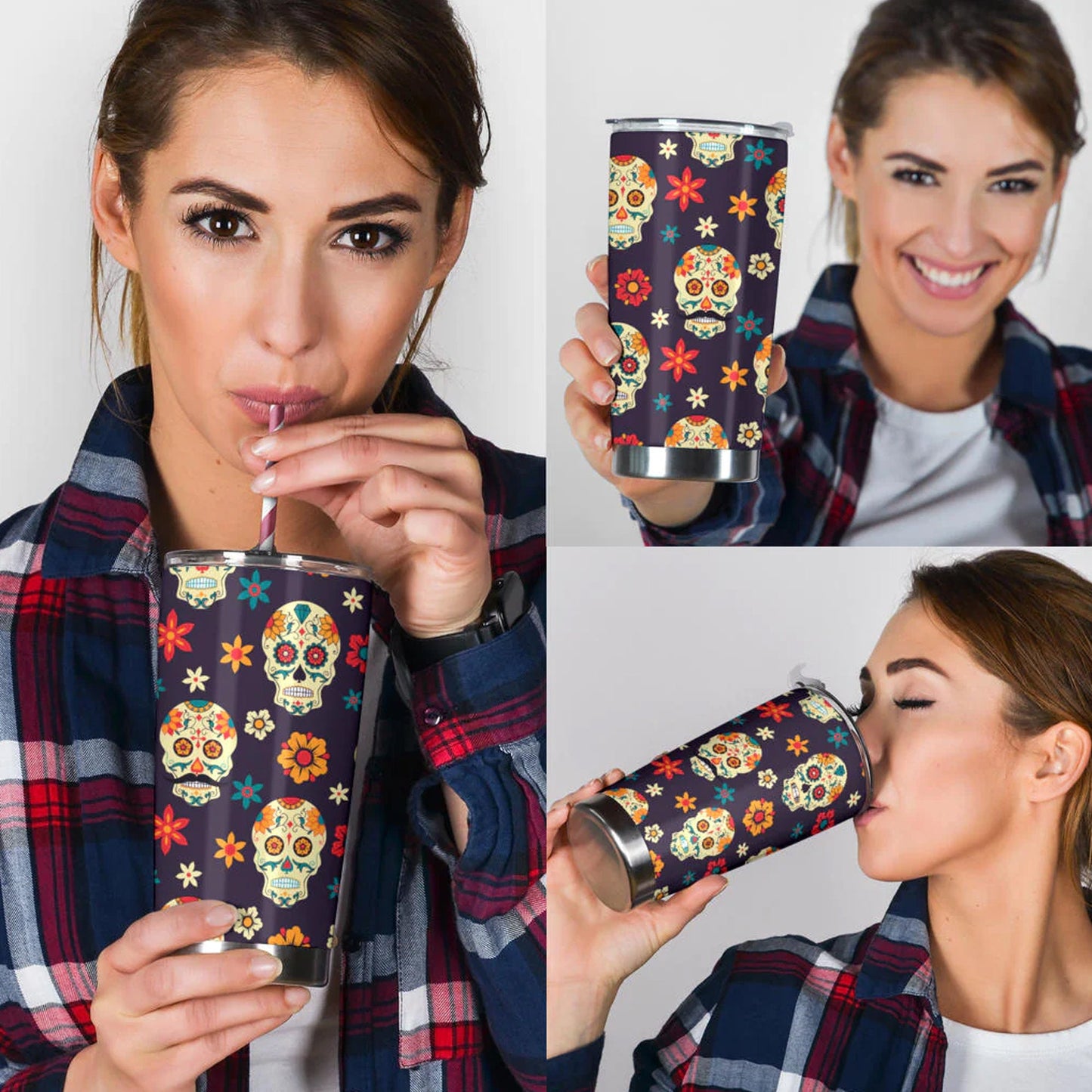 Mexico travel mug, day of the dead tumblr, floral sugar skull beer mug, day of the dead jumbo Mug, floral skull freezer Mug, candy skull cup