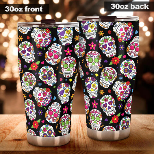 Dia de los muertos skull mug, day of the dead mug, floral sugar skull beer mug, sugar skull tumbler cup mug, dia de los muertos skull jumbo