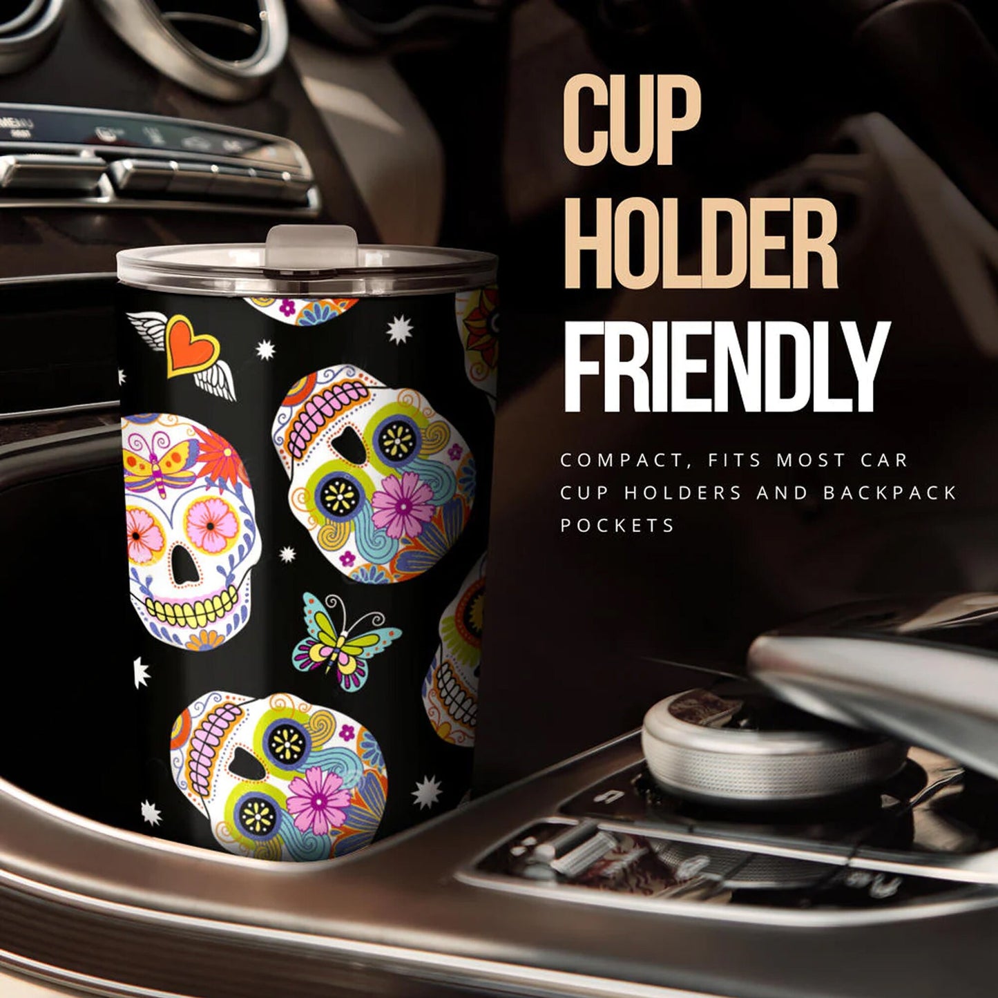 Mexico beer mug, sugar skull girl tumbler, candy skull beer mug, floral sugar skull tumbler cup mug, dia de los muertos skull tumblr