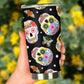 Mexico beer mug, sugar skull girl tumbler, candy skull beer mug, floral sugar skull tumbler cup mug, dia de los muertos skull tumblr