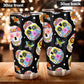Mexico beer mug, sugar skull girl tumbler, candy skull beer mug, floral sugar skull tumbler cup mug, dia de los muertos skull tumblr