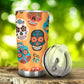 Mexican skull freezer Mug, day of the dead beer mug, sugar skull girl tumbler, cinco de mayo skull tumbler cup mug, mexican skull tumbler