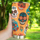 Mexican skull freezer Mug, day of the dead beer mug, sugar skull girl tumbler, cinco de mayo skull tumbler cup mug, mexican skull tumbler