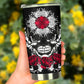 Skull in fire jumbo Mug, evil cup, gothic skull tumbler cup mug, skeleton cup, flower skull freezer Mug, evil beer mug, flower skull mug cup