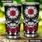 Skull in fire jumbo Mug, evil cup, gothic skull tumbler cup mug, skeleton cup, flower skull freezer Mug, evil beer mug, flower skull mug cup