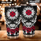 Skull in fire jumbo Mug, evil cup, gothic skull tumbler cup mug, skeleton cup, flower skull freezer Mug, evil beer mug, flower skull mug cup