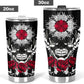 Skull in fire jumbo Mug, evil cup, gothic skull tumbler cup mug, skeleton cup, flower skull freezer Mug, evil beer mug, flower skull mug cup