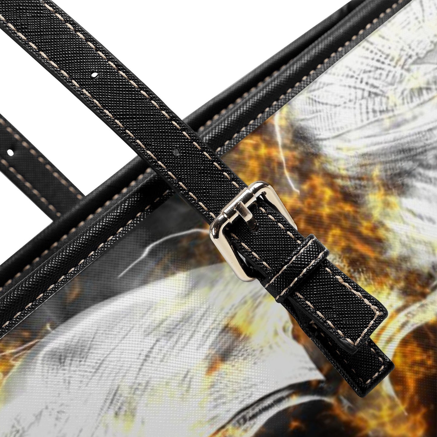 Skeleton cosmetic wallet, skull in fire handbag, flaming skull bag with shoulder strap, gothic skull purse, grim reaper long wallet, horror