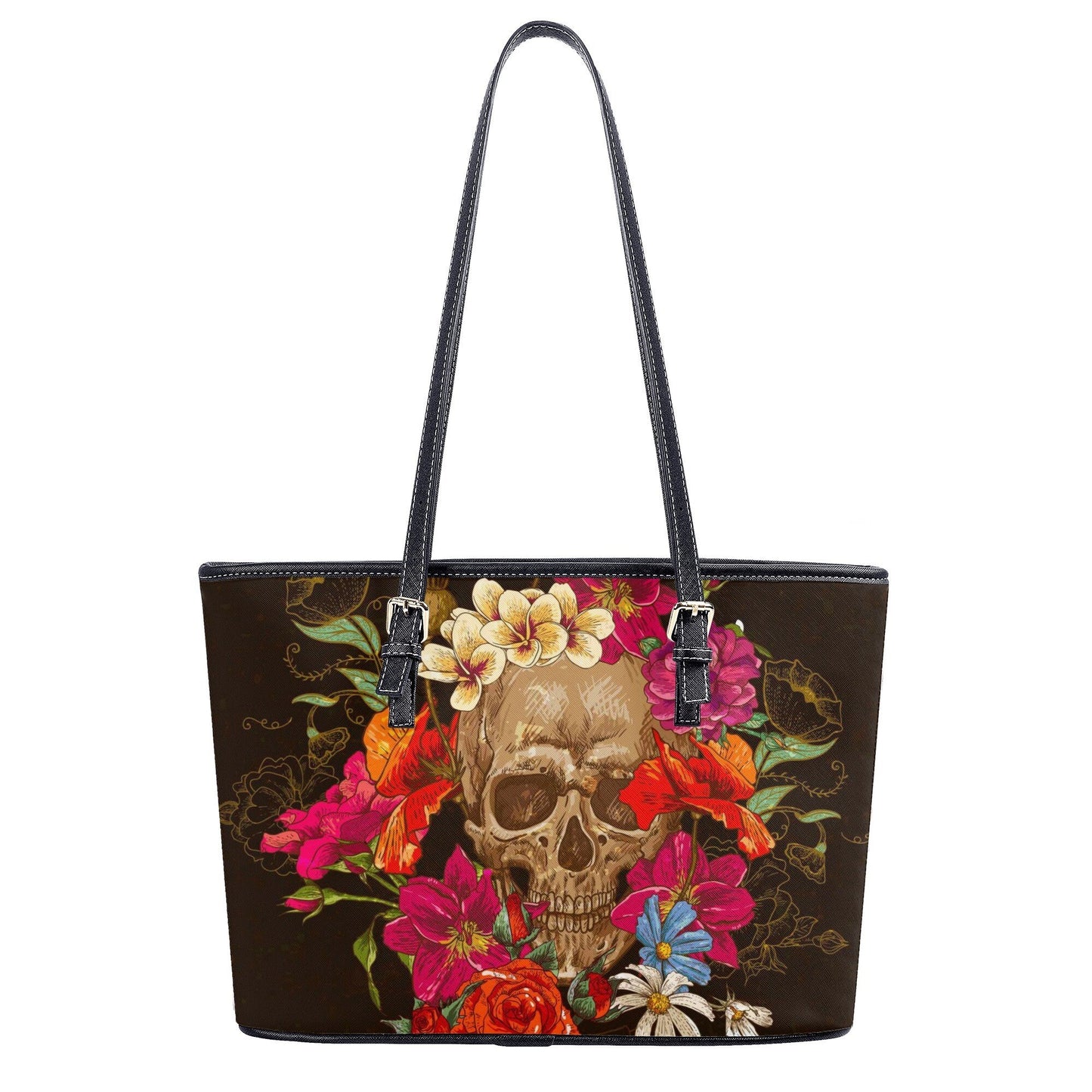Halloween long wallet, floral skull crossbody bag gothic skull wallet, flaming skull purse, floral skull purse, gothic skull long wallet bag