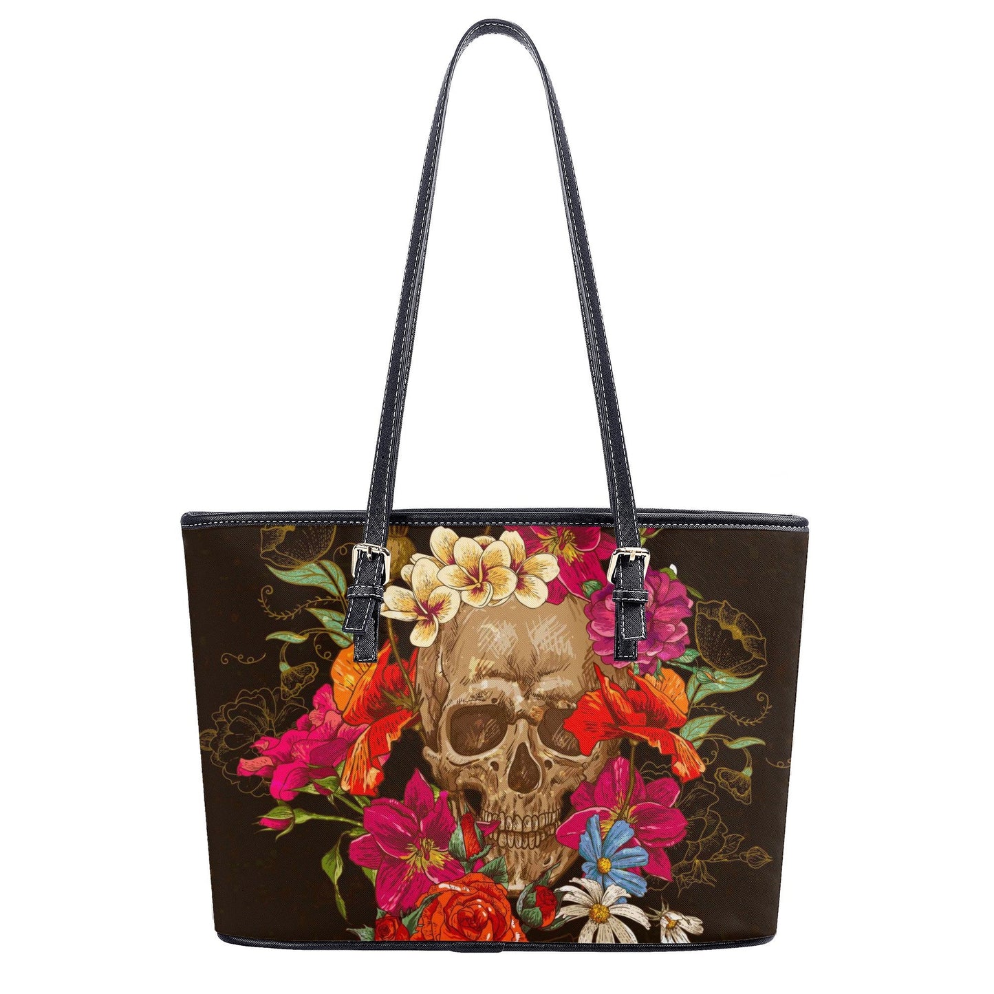 Halloween long wallet, floral skull crossbody bag gothic skull wallet, flaming skull purse, floral skull purse, gothic skull long wallet bag
