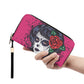 Mexican skull messenger bag, sugar skull travel bag, cinco de mayo skull travel bag, cinco de mayo skull wallet, floral sugar skull handbag