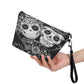 Candy skull handbag, floral skull cosmetic wallet, floral skull shoulder bag, sugar skull girl messenger bag, cinco de mayo skull tote bag