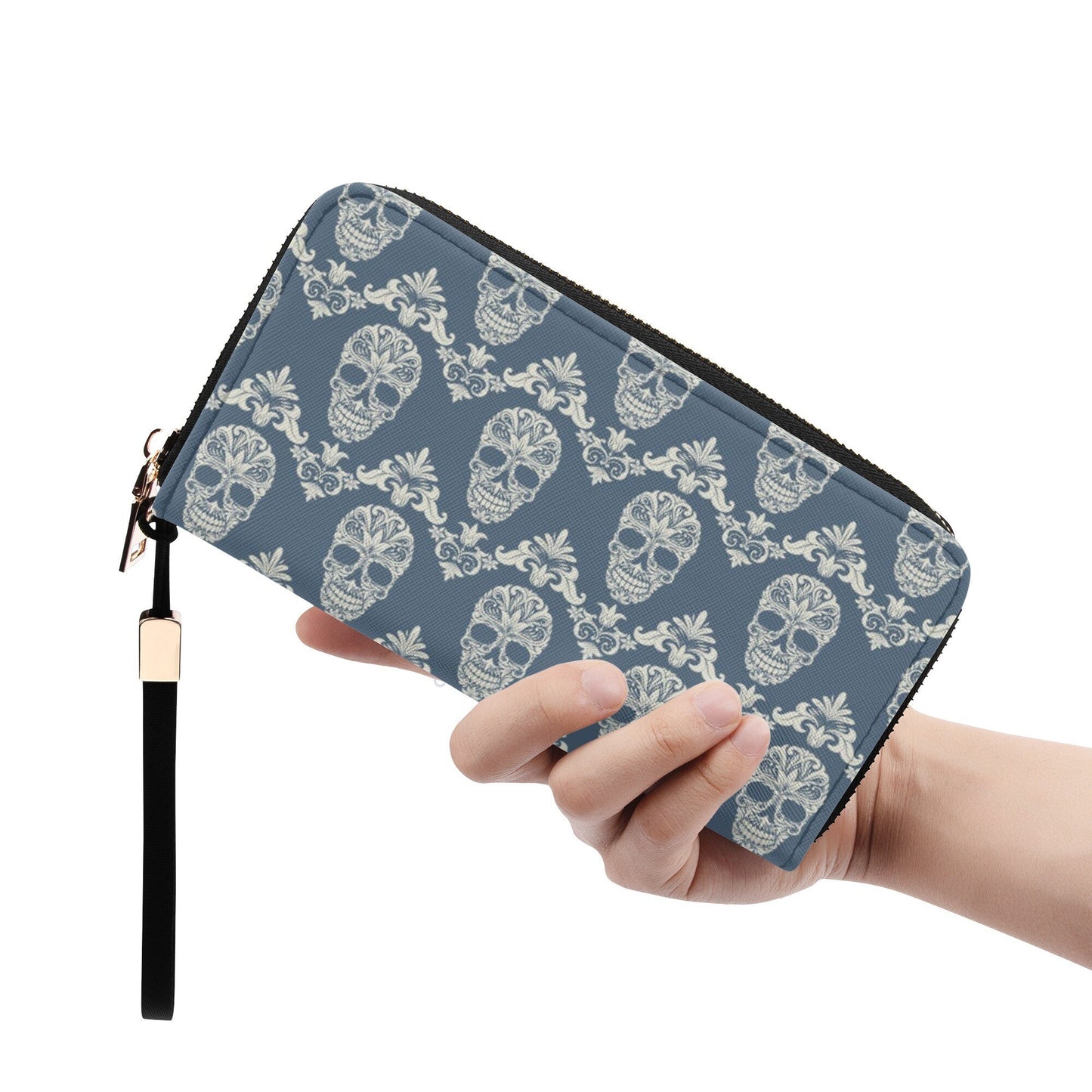 Floral sugar skull cosmetic bag, sugar skull tote bag, sugar skull wallet, mexican skull bag with shoulder strap, mexican skull cosmetic bag