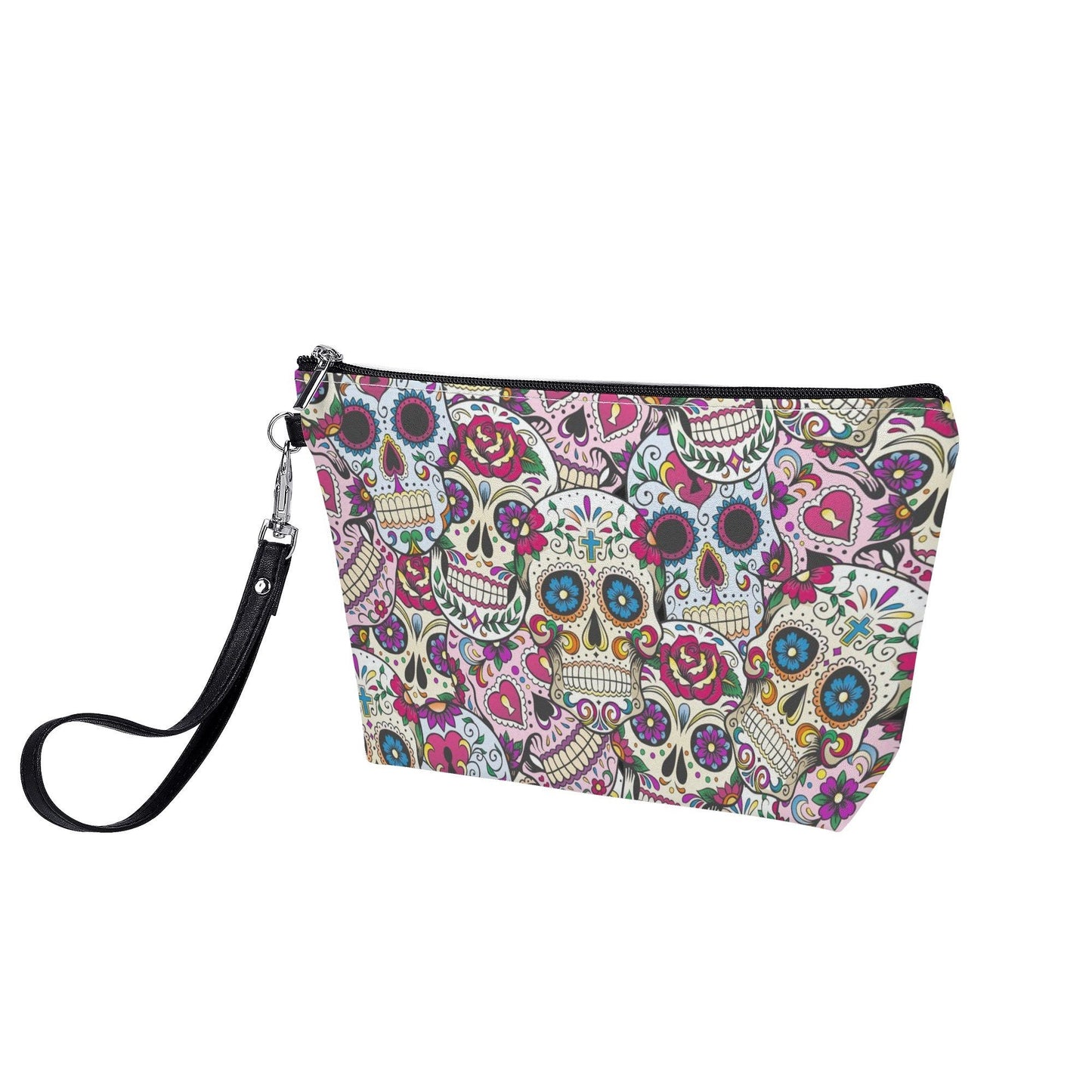 Day of the dead cosmetic wallet, cinco de mayo skull cosmetic bag, sugar skull girl cosmetic wallet mexico cosmetic wallet mexican skull bag