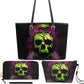Biker skull bag with shoulder strap, skull in fire travel bag, flaming skull tote bag, punisher skull wallet gothic skull shoulder bag purse