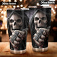 Grim reaper beer mug, flaming skull tumblr, skull in fire jumbo Mug, floral skull tumbler cup mug, goth tumbler cup mug, punisher skull mug