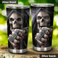 Grim reaper beer mug, flaming skull tumblr, skull in fire jumbo Mug, floral skull tumbler cup mug, goth tumbler cup mug, punisher skull mug