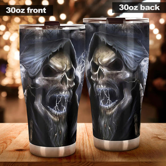Biker skull jumbo Mug, motorcycle skull cup, flame skull freezer Mug, biker skull tumbler, flame skull tumbler cup mug, skeleton tumbler cup