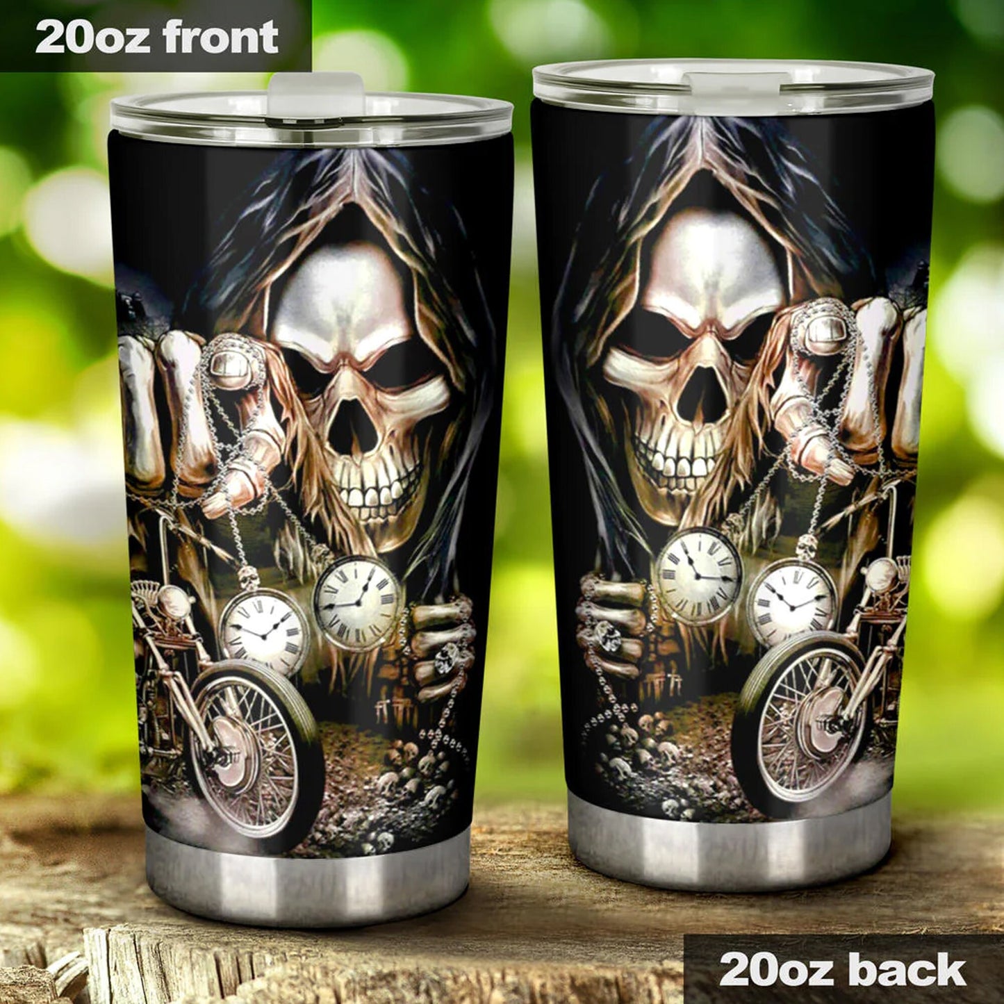 Skull cup, grim reaper tumbler cup mug, skull coffee mug, skull in fire cup, halloween freezer Mug, flame skull tumbler cup mug, flame skull