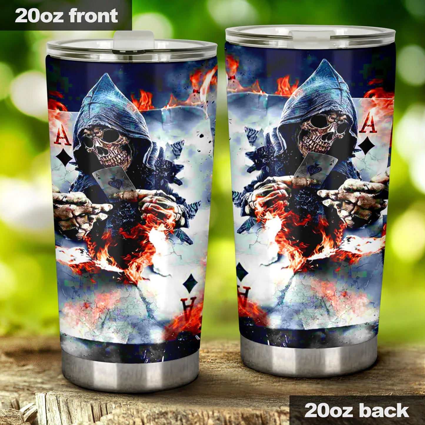 Grim reaper travel mug, flame skull mug, floral skull tumbler cup mug, christmas skull freezer Mug, halloween freezer Mug horror tumbler cup