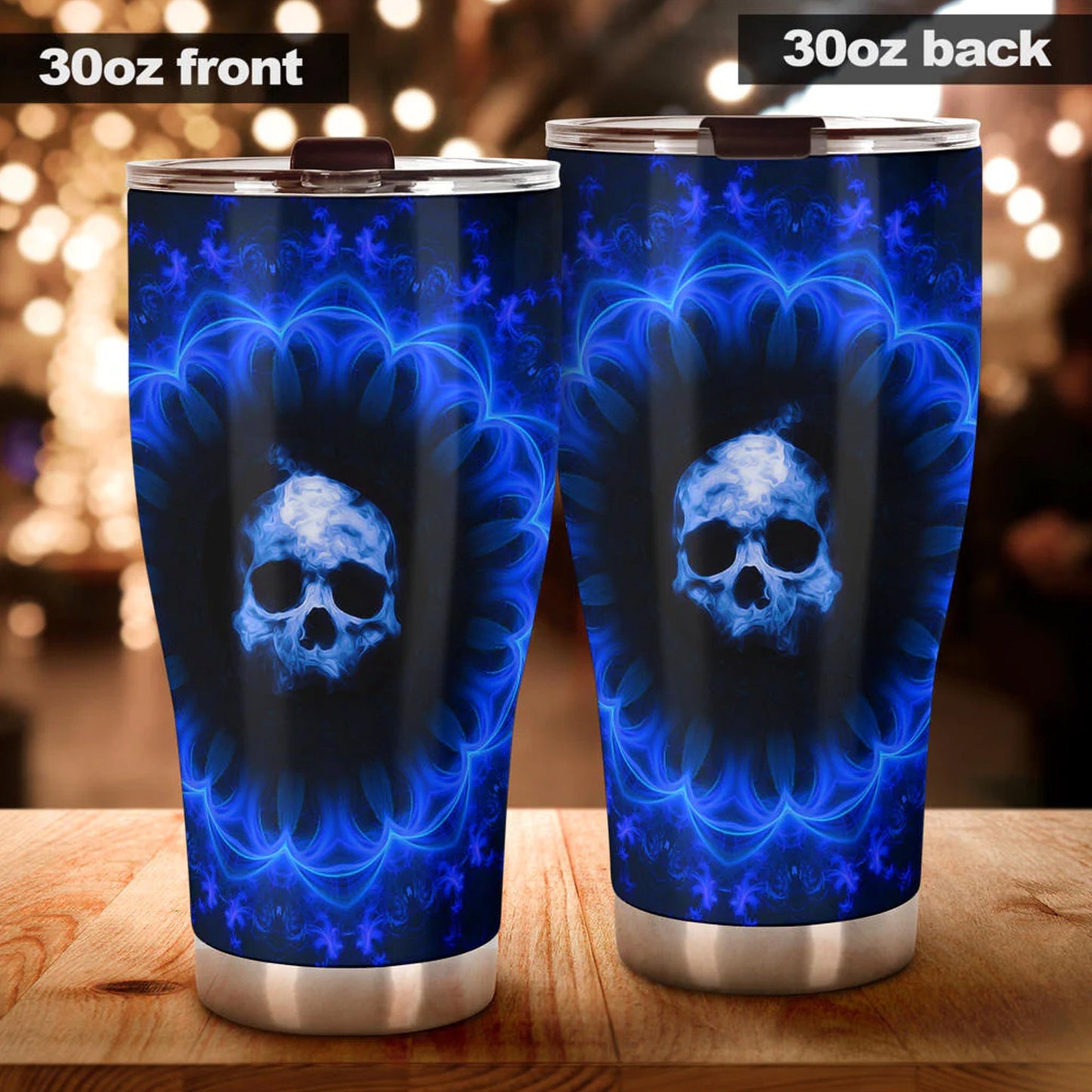 Christmas skull mug, evil beer mug, skull in fire jumbo Mug, gothic skull tumblr, horror coffee mug, motorcycle skull beer mug halloween cup