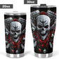 Biker skull tumblr, flaming skull tumbler, motorcycle skull freezer Mug halloween freezer Mug Motorcycle skull tumbler, skeleton freezer mug